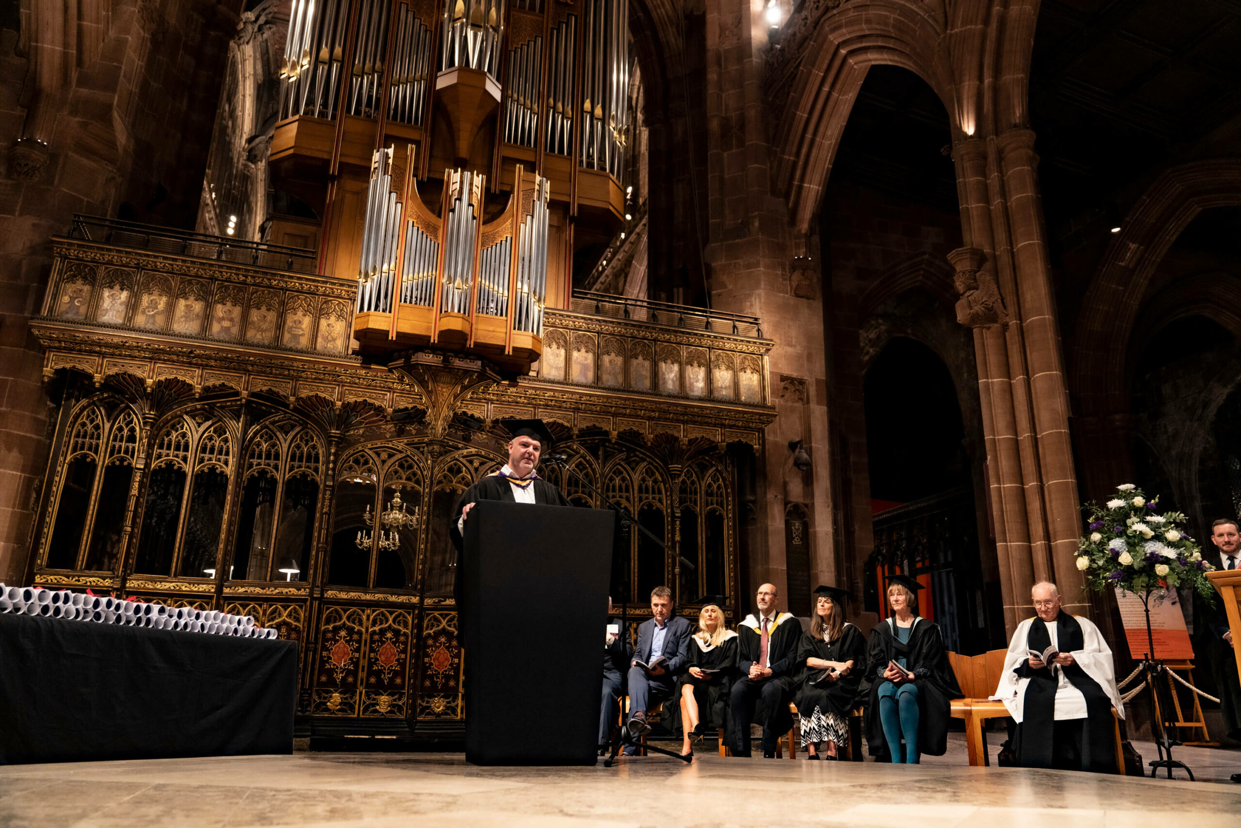 speaker at graduation ceremony