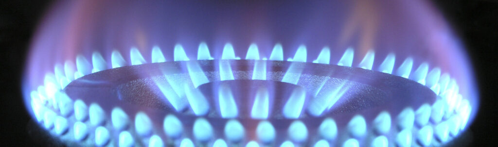 gas burning on stove