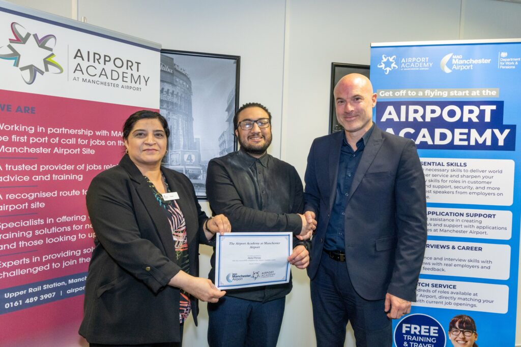 Abdul Pervez with Gareth Burrow and Cosar Farooq